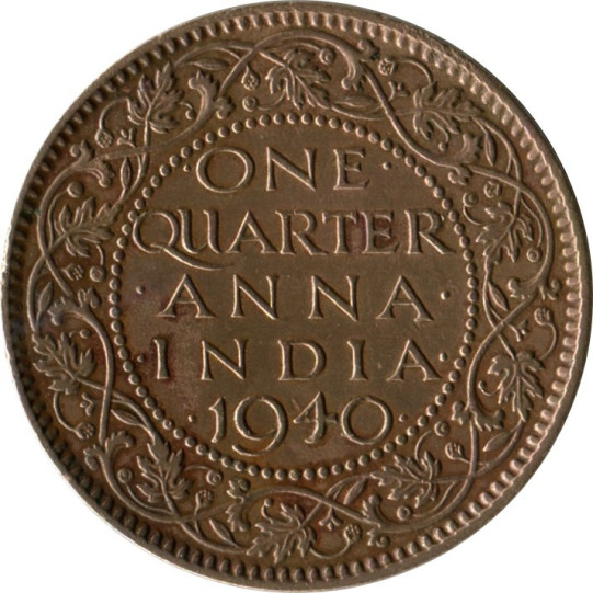 British India 1/4 Anna (1938-1942) - George Vi