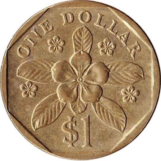 Singapore 1 Dollar - Ribbon Upwards(1987-1991)